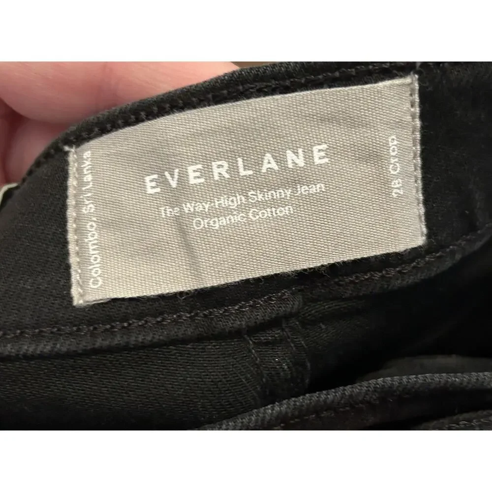 Everlane Womens Size 28 The Way High Skinny Crop Black Jeans High Stretch‎ NWT